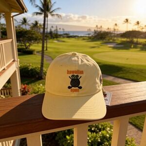 American Needle Hawaiian Open Golf Snapback Hat - 19th Hole Collection Yellow
